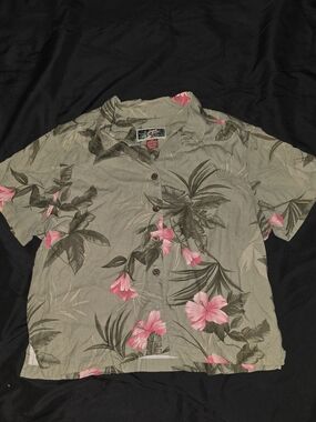 La Cabana Petite XL  Olive with Pink Flowers